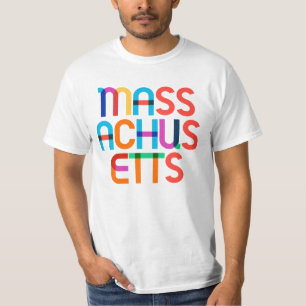 Massachusetts Vintage Retro Pop Art 80er Regenboge T-Shirt