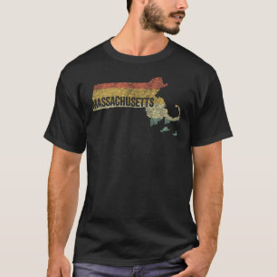 Massachusetts Vintage Retro Sonnenuntergang abgenu T-Shirt