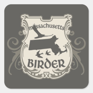 Massachusetts Vogelbeobachter Quadratischer Aufkleber