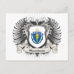 Massachusetts Wappen Postkarte