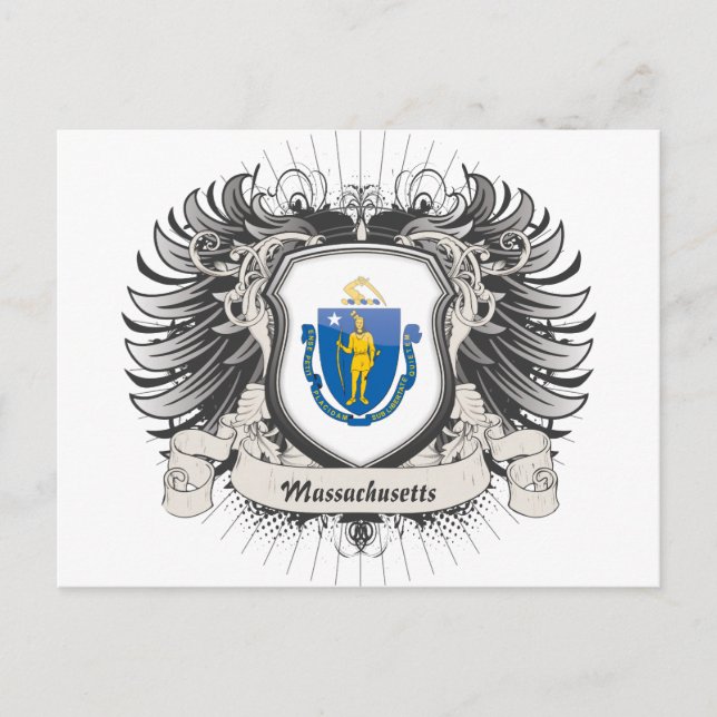 Massachusetts Wappen Postkarte (Vorderseite)