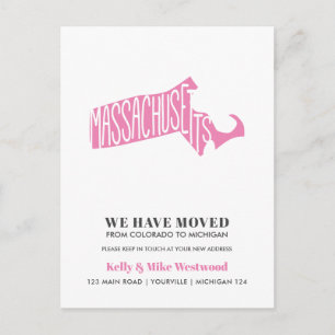 MASSACHUSETTS Wir haben neue Adresse Neue Zuhause  Postkarte