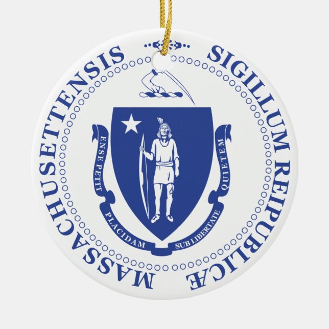 Massachusetts-Zeichen Keramik Ornament (Vorne)