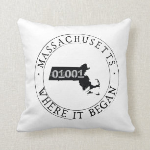Massachusetts Zip Code Kissen