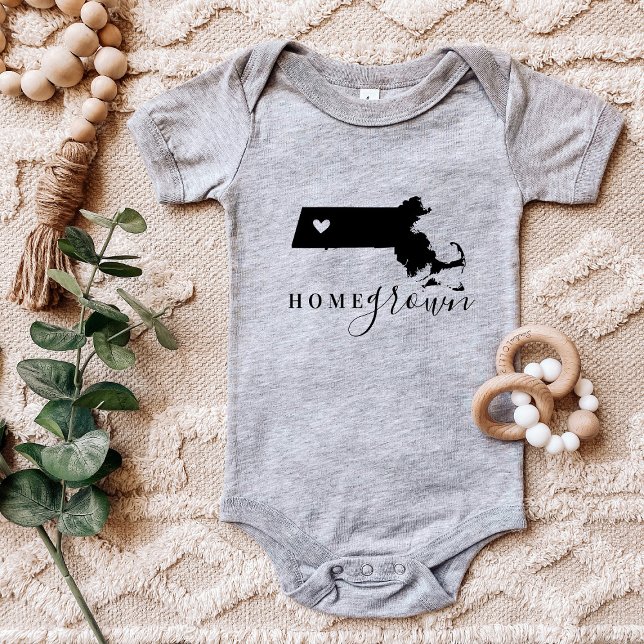 Massachusetts Zuhause Grown Staat T-Shirt Baby Strampler (Von Creator hochgeladen)