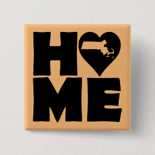 Massachusetts Zuhause Heart Staat Button Abzeichen