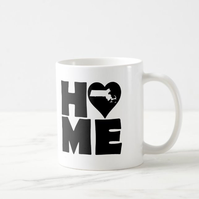 Massachusetts-Zuhause-Herz-Staats-Tasse oder Tasse (Rechts)