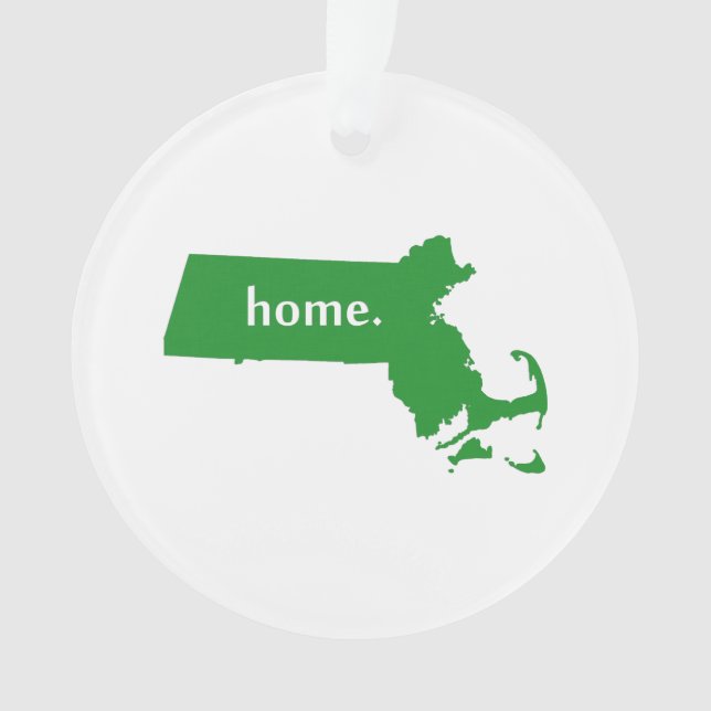 Massachusetts-Zuhause-Staats-Grün Ornament (Vorderseite)