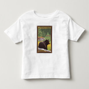 MassachusettsBlack Bär im Wald Kleinkind T-shirt