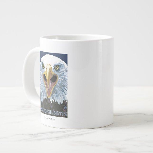MassachusettsEagle herauf nahes Jumbo-Tasse (Vorderseite Links)
