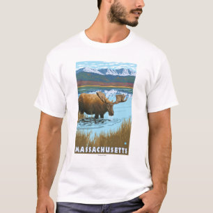 MassachusettsMoose, das im See trinkt T-Shirt