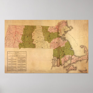 MassachusettsPanoramakarteMassachusetts Poster