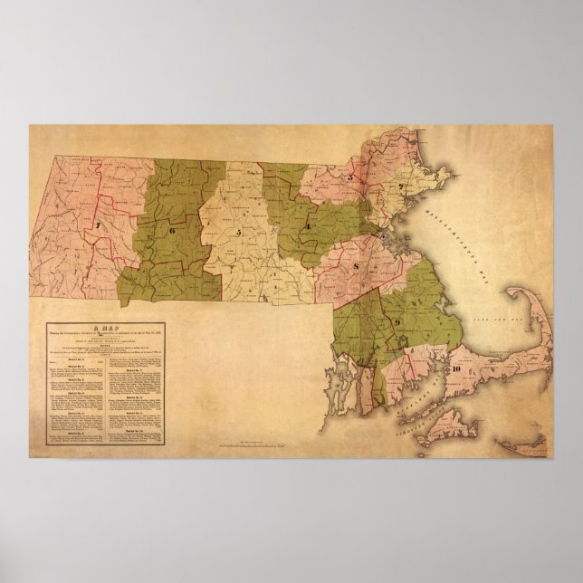 MassachusettsPanoramakarteMassachusetts Poster (Vorne)