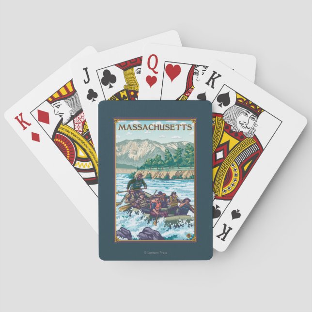 MassachusettsRiver, das Szene flößt Spielkarten (Rückseite)