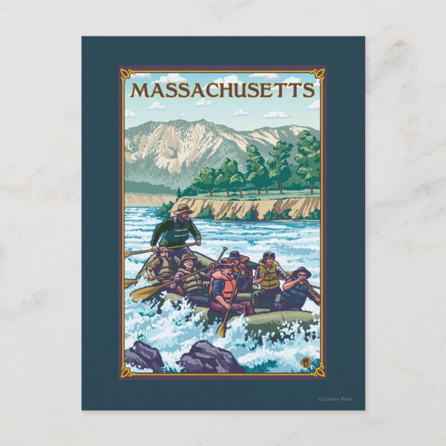 MassachusettsRiver Rafting Scene Postkarte (Vorderseite)