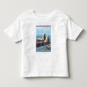 MassachusettsSea Löwe-Szene Kleinkind T-shirt