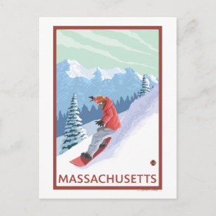 MassachusettsSnowboarder Scene Postkarte