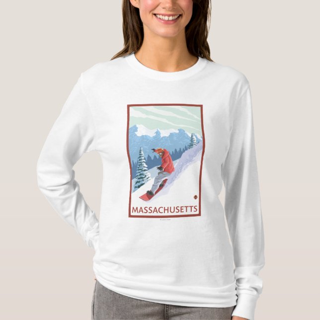 MassachusettsSnowboarder Szene T-Shirt (Vorderseite)