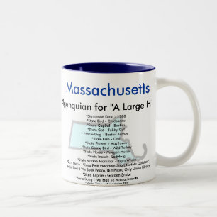 Massachusettssymbole u. -karte zweifarbige tasse