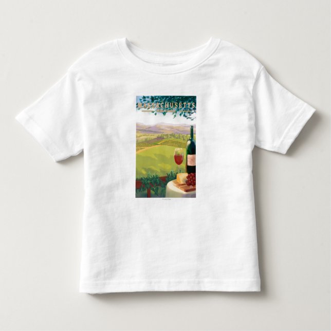 MassachusettsWine Land-Szene Kleinkind T-shirt (Vorderseite)