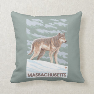MassachusettsWolf Szene Kissen