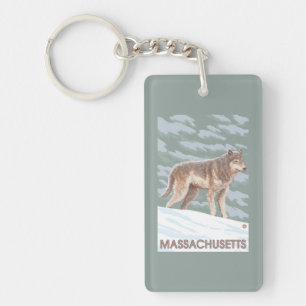 MassachusettsWolf Szene Schlüsselanhänger