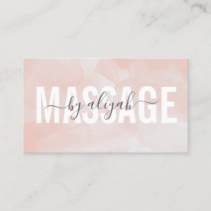 Massage Fett-Typografie Rosenrot Aquarell Visitenkarte
