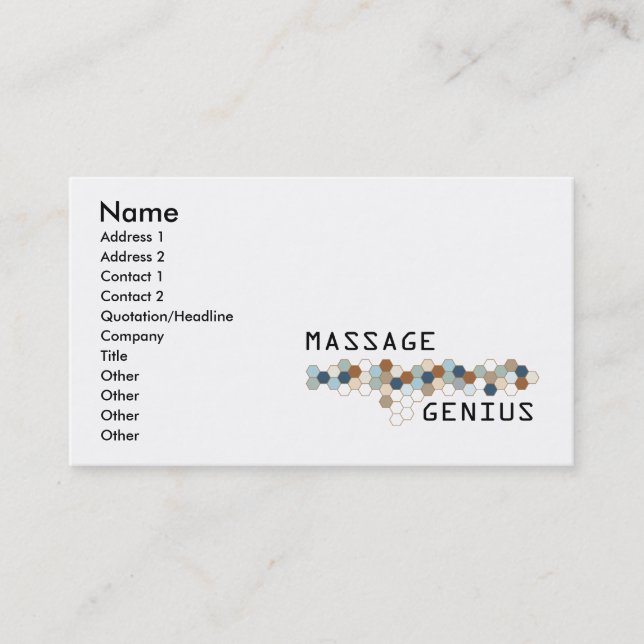 Massage-Genie Visitenkarte (Vorderseite)