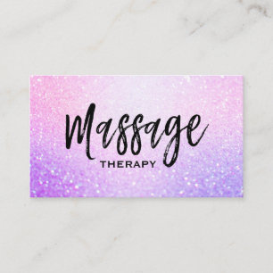 *~* Massage Glitzer Rosa Lavendel-Gradient-Spargel Visitenkarte