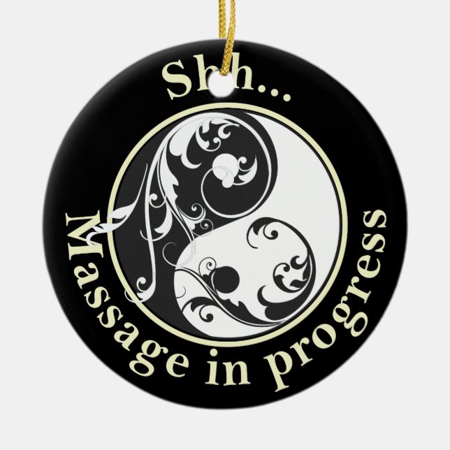 Massage im Gange Yin Yang Door Hanger Keramik Ornament (Vorne)