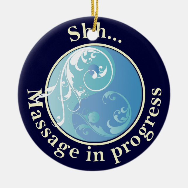 Massage im Gange Yin Yang Door Hanger Keramikornament (Vorne)