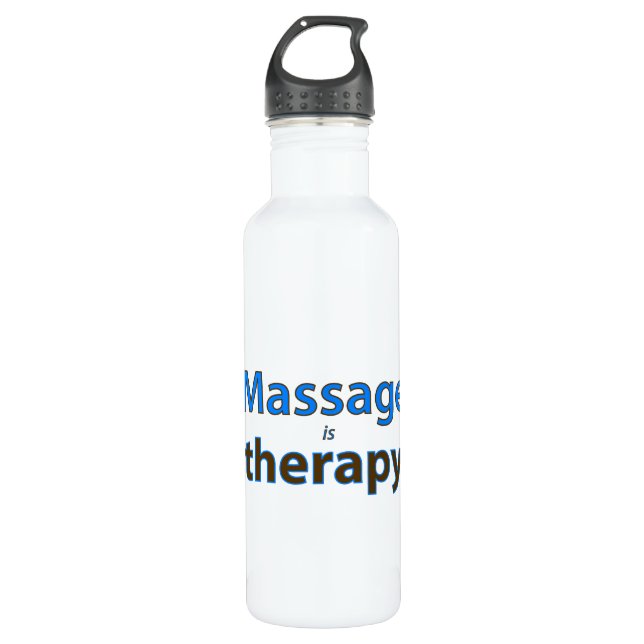 Massage ist Therapie Edelstahlflasche (Vorderseite)