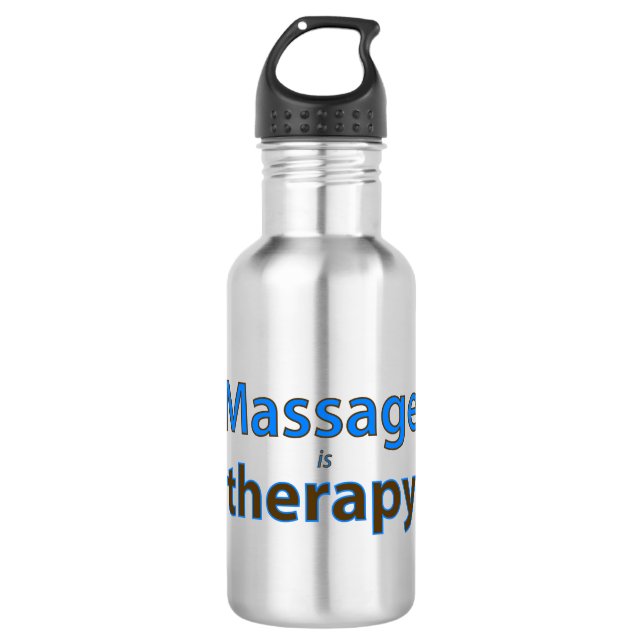 Massage ist Therapie Edelstahlflasche (Vorderseite)