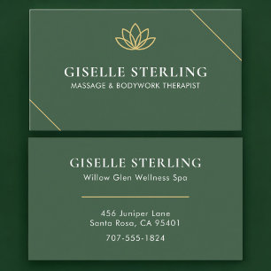 Massage- & Körpertherapeut Grün Gold Visitenkarte