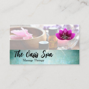 Massage-Lotusblumen-Logo Spa-Resort Visitenkarte