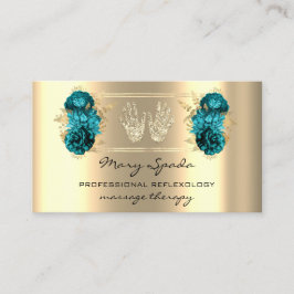 Massage Reflexologie Reiki Hands Imitate Gold QR A Visitenkarte