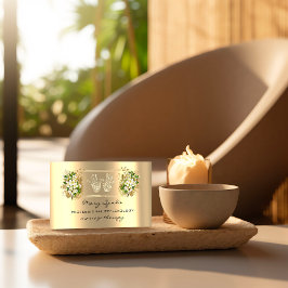 Massage Reflexologie Reiki Hands Imitate Gold QR C Visitenkarte