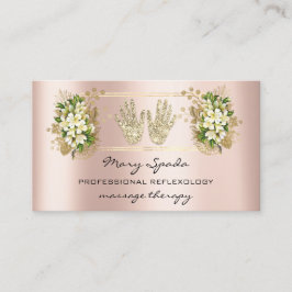 Massage Reflexologie Reiki Hands Rose Gold QR Code Visitenkarte