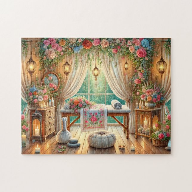 Massage-Retreat Bloom & Balance Spa-Gartenblick Puzzle (Horizontal)