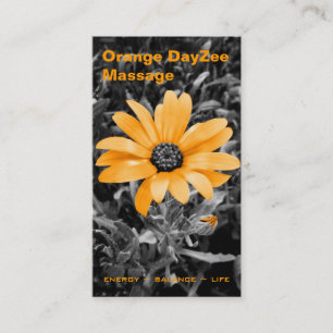 Massage-Spa-Salon Florale Daisy Orange Monochrom Terminkarte