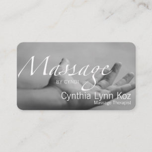 Massage-Text-Ein-Hand-Foto-Hintergrund Visitenkarte