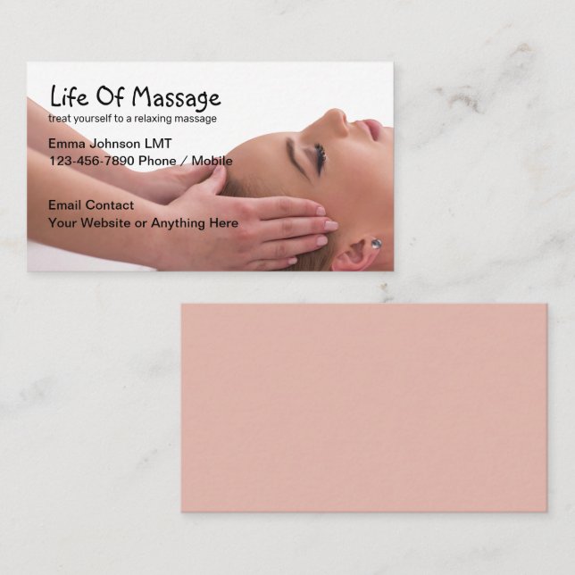 Massage Theme Business Cards Modernes Design Visitenkarte (Vorne/Hinten)