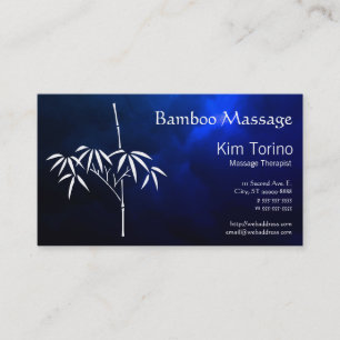 Massage-Therapeut Bamboo Dark Clouds Termin Visitenkarte