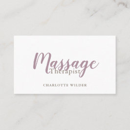 Massage Therapeut Blush Pink Script Visitenkarte