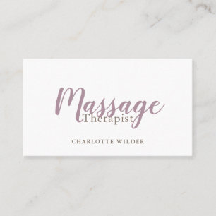 Massage Therapeut Blush Pink Script Visitenkarte