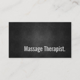 Massage Therapeut Cool Black Metal Einfachheit Visitenkarte
