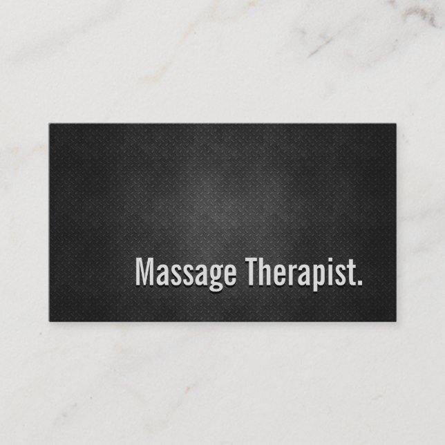 Massage Therapeut Cool Black Metal Einfachheit Visitenkarte (Vorderseite)