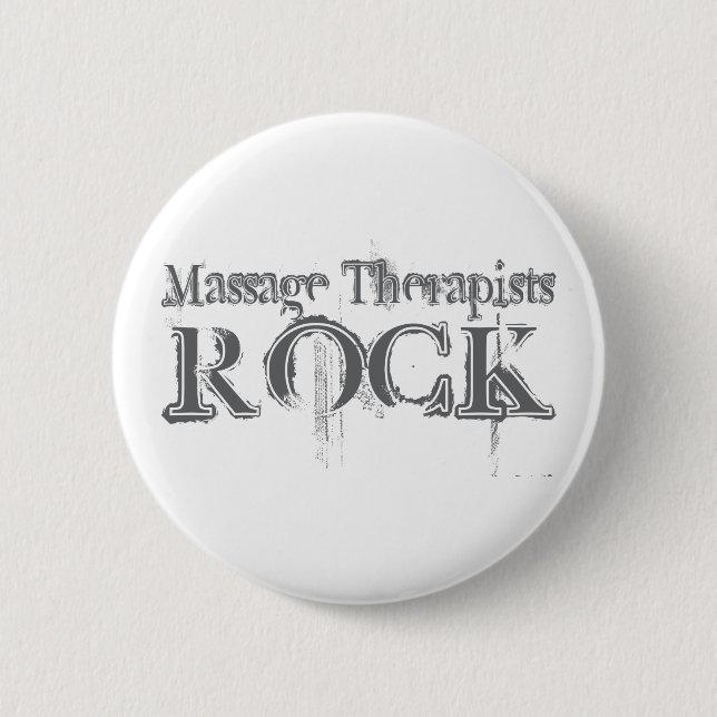 Massage-Therapeut-Felsen Button (Vorderseite)