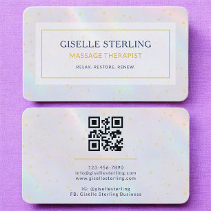 Massage-Therapeut Holografischer QR-Code Visitenkarte