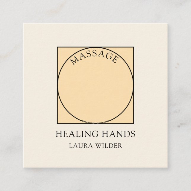 Massage Therapeut Körperarbeit Mehndi Henna Platz  Quadratische Visitenkarte (Vorderseite)